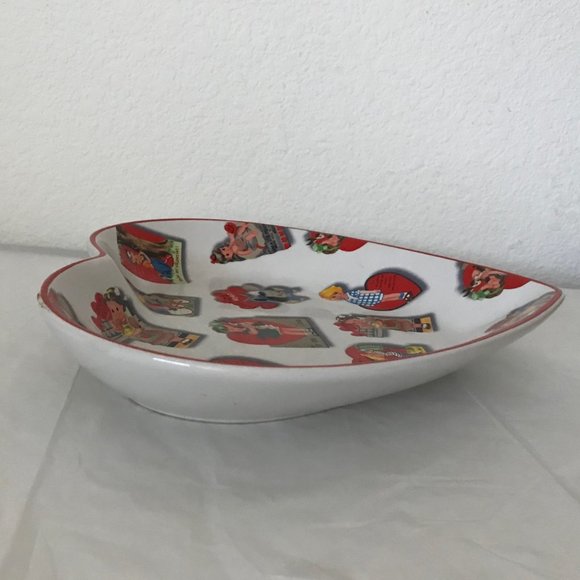 Large Retro Ceramic Valentine Heart-Shaped Bowl NWT - Picture 7 of 12